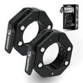DMoose Fitness Barbell Clips 2 Inch (Pair) - Quick Release Olympic Barbell Clamps & Collars with Anti Slip TPR Grip for Secure Weightlifting and Powerlifting - Weight Clips for Bars at Home or Gym - color: Black V2, style: Magnetic