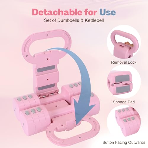 kisnbld Adjustable Dumbbell Set of 2, 4 in 1 Free Weights Dumbbells Set for Women with Fast Adjustment, Each 2lb 3lb 4lb 5lb Hand Weights Set for Home Gym & Outdoor Exercise Training - color: Pink, style: Set