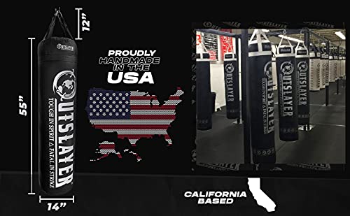 Outslayer 100 lbs Filled Heavy Bag | Custom Colors for Boxing, Kickboxing, Taekwondo & MMA Training | Made in USA - color: Custom, style: With Bottom D-Ring