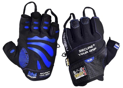 Gym Gloves Protect Your Hands & Improve Your Grip Weightlifting Grips - color: Blue, size: Small