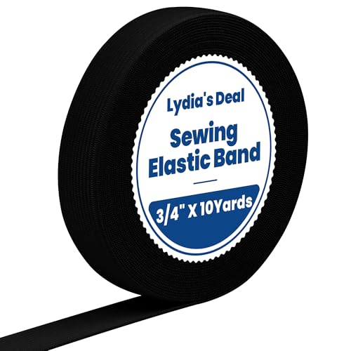 Elastic Band for Sewing 3/4 Inch Wide 10 Yards, Durable & Soft High Elasticity Stretch Elastic Bands Cord for Sewing, Waistbands, Pants, DIY Crafts, Black - color: Black, size: 3/4 Inch * 10 Yards