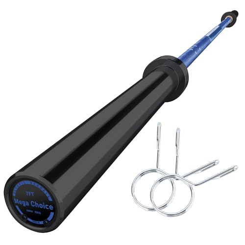 7FT/4 ft Home Gym Barbell Bar – 700LB/1500LB/500LB Capacity, Anti-Slip Knurling, Solid Steel, for Weightlifting, Strength Training - color: Blue, size: 7FT-700lbs
