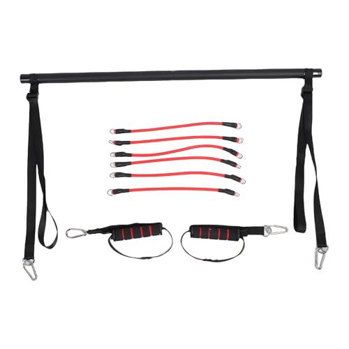 Pilates Bar Kit with Fitness Bands,Pilates Yoga Home Gym Equipment,Offers Adjustable Levels,Latex Pilate Workout Equipment for Legs Hip Waist Arm Exercise Women and Men