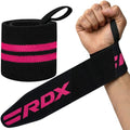 RDX Wrist Wraps for Weightlifting (Pair), IPL USPA Approved, Elasticated 18” Cotton Straps Support with Thumb Loop, Gym Wrap for Weight Lifting Powerlifting Competition Strength Training Bodybuilding - color: Pink Black