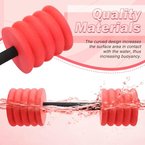 Soulchen Pool Exercise Set Including Long Aquatic Exercise Dumbbells,Pool Ankle Weights,Swim Belt,Water Aerobics Water Aerobics Equipment Set for Full Body Swim Training Kit - color: Red, size: Middle