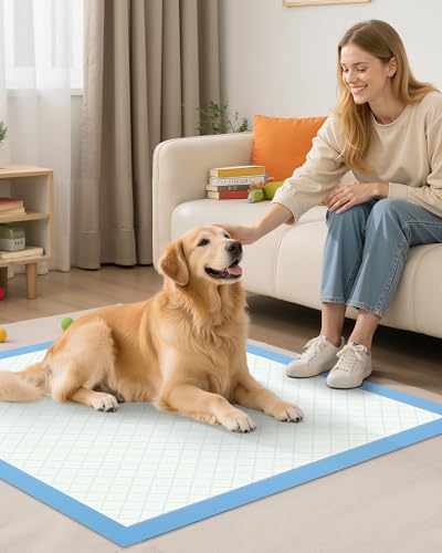 50-Pack Extra Large Pee Pads - 34" x 28" Puppy Pads for Dogs with 6-Layer Leakproof Protection, Disposable and Quick-Dry Dog Pads with High Absorbency for Easy Potty Training - size: 34" x 28" - 50 Packs, regular