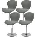 Gollense Bar Stool Covers with Backs, Set of 4 Stretch Jacquard Barstool Seat Covers, Washable Swivel Pub Counter Height Chair Slipcover Protector for Home Kitchen Cafe (Jacquard-Dark Grey) - color: Jacquard-dark Grey