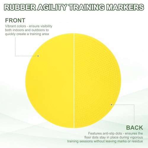 Spot Markers, Poly Spot Marker for Agility Training Floor Dots Non Slip Flat Field Cones - color: Yellow, Green, Orange, size: 15 cm/5.9inch