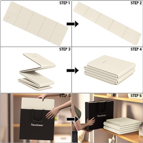 Readaeer Foldable Yoga Mat for Travel Folding Yoga Mat 6mm Thick with Carrying Bag, Non-Slip TPE Exercise Pilates Mat for 72" L x 24" W x 0.24 Inch | TPE Exercise Mat With Carrying Bag for Home Workout, Yoga, Pilates, Stretching - color: Beige