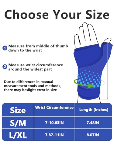 Wrist &Thumb Ice Pack Wrap -Cold&Hot Therapy Thickened Ice Gel- Hand Ice Pack & Ice Glove for Arthritis,Carpal Tunnel Relief, Tendonitis,Injuries & Recovery-Fits Men and Women (Blue, 2 Pack S/M) - color: 2 Pack-blue, size: S/M