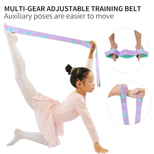8 Loops Stretching Strap for Kids, Extended Dance Stretch Band Elastic for Ballet & Gymnastics, Children's Resistance Bands for Flexibility Training, Dance Equipment for Girls - color: Purple