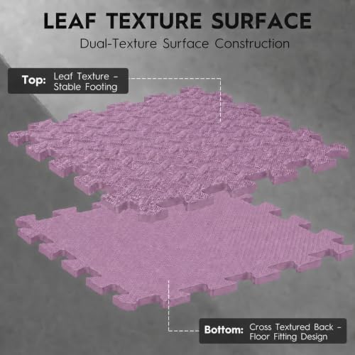 18pcs Puzzle Exercise Mat, 12.6"x12.6"x0.4", 18sqft EVA Interlocking Foam Floor Tiles, Protective, Water-Resistant Flooring for Home Gym & Workout Equipment - color: Pink