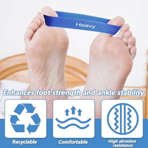 Toe Stretch Bands for Bunions, Women and Men, 5Pcs, Blue | Toe Resistance Bands, Storage Bag Included