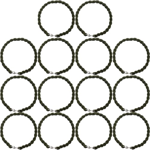 RONYOUNG 14PCS Elastic Boot Straps Military Leg Straps Blousing Garters with Metal Hooks for Navy Army Air Force - color: Green