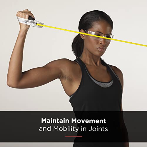 THERABAND Resistance Tubing with Soft Handles, Yellow, Light Level, 48" Latex Stretch Resistance Bands for Exercise, Professional Workout Bands for Upper & Lower Body, Color-Coded Levels - color: Yellow - Light - Level 2, size: 48 Inch