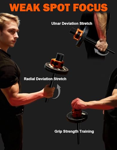 Fitarc Forearm Wrist Strengthener Grip Strength Trainer - color: 1" Forearm Bar