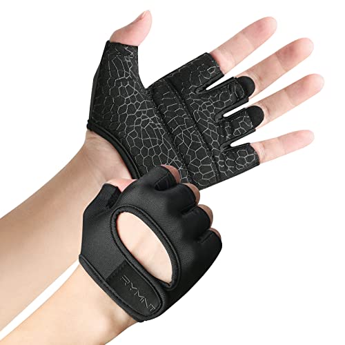 Short Workout Gloves for Women Men, Weight Lifting Gloves Full Palm Pads | Minimal Gym Gloves for Weightlifting, Exercise, Fitness, Training, Extra Grip, Fingerless Work Out Gloves Womens, Breathable - color: Black, size: X-Large