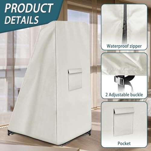 Inversion Table Cover - Dustproof and Waterproof Inversion Equipment Protection Covers (47" L X 28.3" W X 63" H) - Keep Your Inversion Table Safe from Dirt and Scratches - color: Beige