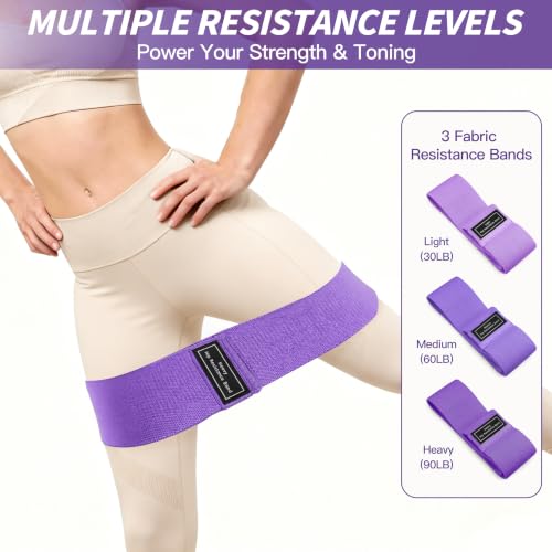 NANATI Pilates Kit, Home Pilates Workout Kit for Women, Pilates Equipment with 14.5" Pilates Ring and Ball, Resistance Bands, Ankle Weights, Sliders & Grip Socks for Home Workouts - color: Purple