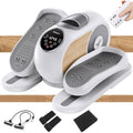 Sitting Under Desk Elliptical Machine, Leg Exerciser While Sitting for Seniors, Seated Pedal Exerciser, Quiet & Portable Pedal Exerciser with 8 Resistance Levels, Work from Home Fitness - style: White