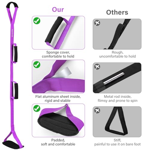 43 Inch Long Leg Lifter Strap with Padded Handgrips and Foot Loop,Rigid Leg Lifter for Hip&Knee Replacement Surgery Recovery,Mobility Aids Foot Lifter Easily Get in and Out of Bed,Car,Wheelchair - color: Pink, size: 43 inches
