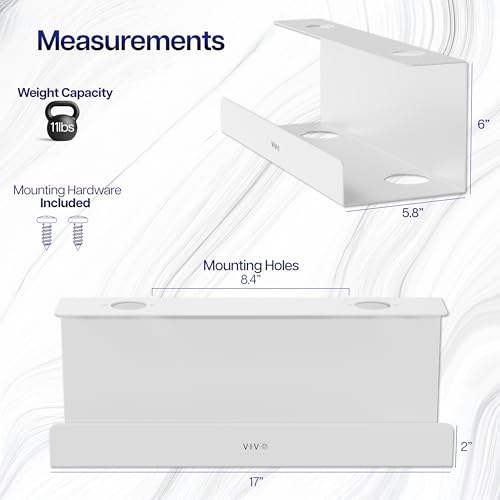 VIVO White 17 inch Extra Deep Cable Management Tray, DESK-AC16-1CW | Under Desk, Low Profile Power Strip Holder, Cord Organizer, Wire Tamer Steel Cable Rack for Office and Home, Holds 11 lbs - color: White, size: Extra Deep