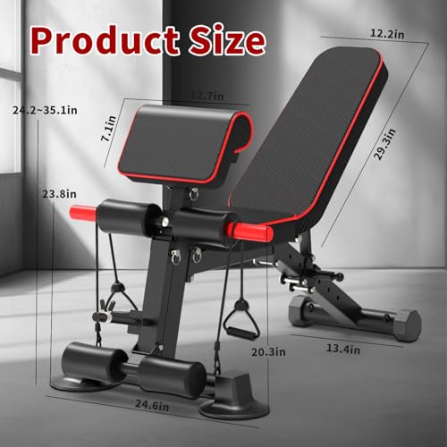 K KiNGKANG Adjustable Weight Bench,1050 lbs Foldable Workout Bench with 8 Back Positions, Incline Decline Flat Exercise Bench for Home Gym Full Body Strength Training - color: Black