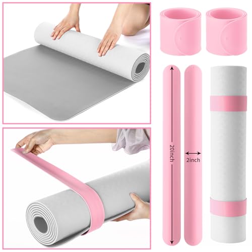 Halloscume Yoga Mat Bag Set for Women Including Yoga Tote Bag (Without Mat) Booty Resistance Bands Non Slip Sports Socks Silicone Ties for Pilates Travel Workout Office Home Gym - color: Pink
