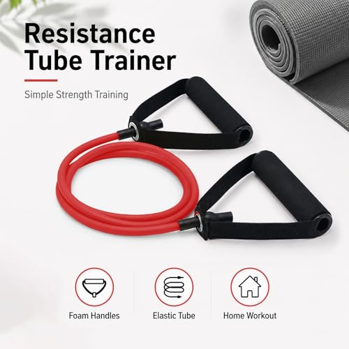 10-Pack Bulk Resistance Bands with Handles, Same Resistance Level, for Resistance Training, Physical Therapy, Home Workouts, Fitness & Pilates - color: Red 20-25LBS