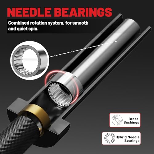 PAPABABE Olympic Barbell, 4ft/5ft/6ft/6.5ft Straight Barbell Womens Olympic Barbell for Strength Training and Technique Adjusting, 2 inch Olympic Bar with Moderate Knurling For Bench Press, Squats Curls Deadlifts Weightlifting - color: 6ft Technique Bar B