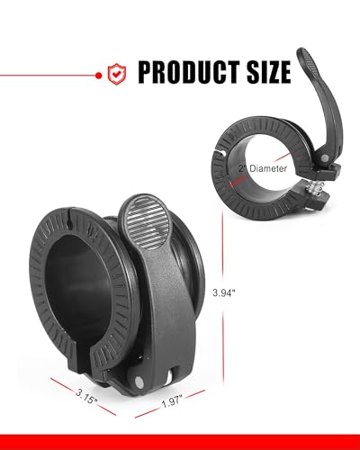 Olympic Barbell Clamps 2 inch Adjustable Barbell Clips Quick Release Pair of Locking Weight Clips for Bars - color: Black