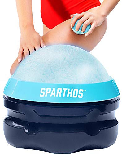 Sparthos Cold Massage Roller Ball - Fitness Cryosphere Massager - Cryo Cryocup Ice Massage Cups - for Muscle, Face, Body Muscles - Manual Polar Icing Cooling Balls - Freeze Tools (Blue, 70mm) - color: Denim Blue, style: 70mm (Pack of 1)