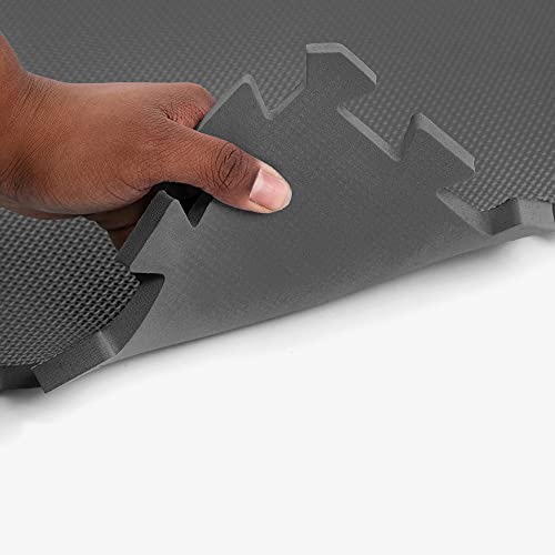 Flooring Inc's Puzzle Exercise Mats, EVA Foam Interlocking Floor Mats for Protective, Cushioned Workout Flooring for Home and Gym Equipment, Multiple Sizes & Colors - color: Grey, size: 1/2" Thick