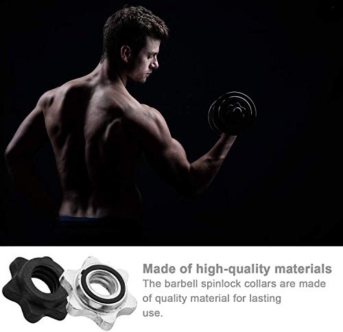 ANLEMIN 6 PCS Vinyl Spinlock Collars for 1" Standard Barbells Bars Sports Anti-Slip Spin-Lock Collar Nut Dumbbell Screw Clamps for Dumbell Weight Lifting Fitness Training