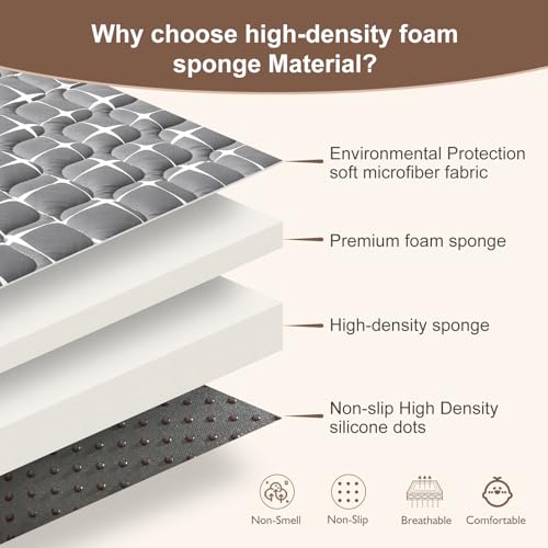 Baby Play Mat - 72" X 48",Premium Thicker Foam Machine Washable, Extra Large Anti-Slip Soft Cushioning Foam Playmats for Babies and Toddlers, Foldable Baby Crawling Mat for Playpen - color: Grey White, size: 72" x 48"