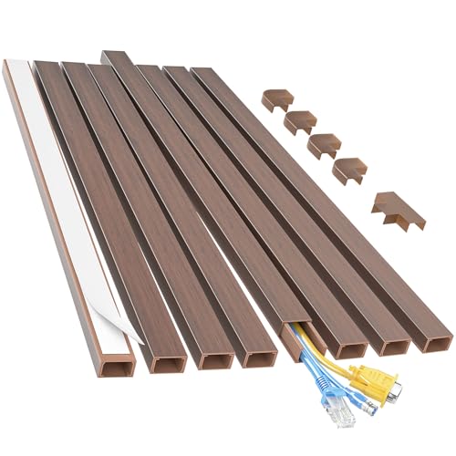 Yecaye Cord Hider, 113in Medium Cord Covers for Wires on Wall, Cord Organizer for 2-3 Wires, Easy Install Cable Management Kit, TV Cable Hider for Home Office, W0.95in H0.55in, Cherry - color: Cherry, size: 113in L x 0.95in W x 0.55in H