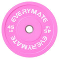 EVERYMATE Change Weight Plates 1.25LB 2.5LB 5LB Set Fractional Olympic Bumper Plates for Cross Training Steel Insert Strength Training - color: 45LBX1, size: Pink