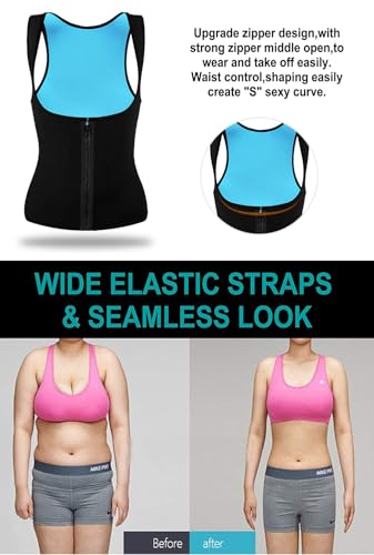 Women's Neoprene Sweat Sauna Vest – Slimming, Waist-Cinching, Lightweight Workout Tank Top Tummy Control Suit