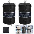 2 Pack Pool Filter Cover, Heavy Duty Pool Equipment Cover for for wide range of cartridge and D.E. filters, UV Resistant Pool Pump Enclosure with Adjustable Straps & Top Zipper