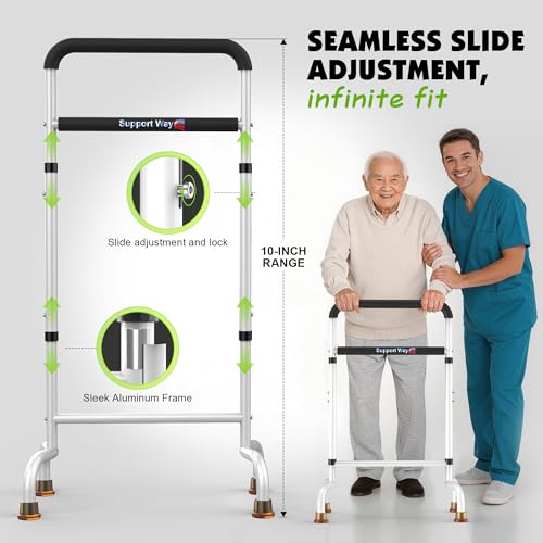 Stand Assist for Chair & Couch - Adjustable Standing Aid with Wide Base, Standing Up Canes for Toilet;Supports 600lbs, Mobility Tool for Elderly & Post-Surgery Recovery (Knee/Hip) | Stable wide base. Compact for tight spaces. Adjustable height. Supports 6