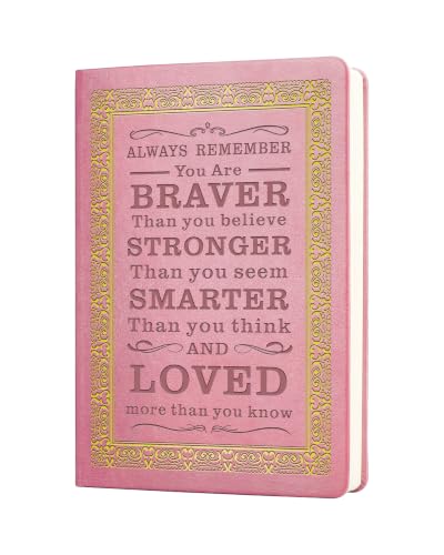 JOHSBYD Pink Journal for Women - A5 Lined Hardcover Notebook and Diary for Teen Girls, 200 Pages 100GSM Bleedproof Paper, Inspirational Back to School College Supplies(Pink) - color: Pink