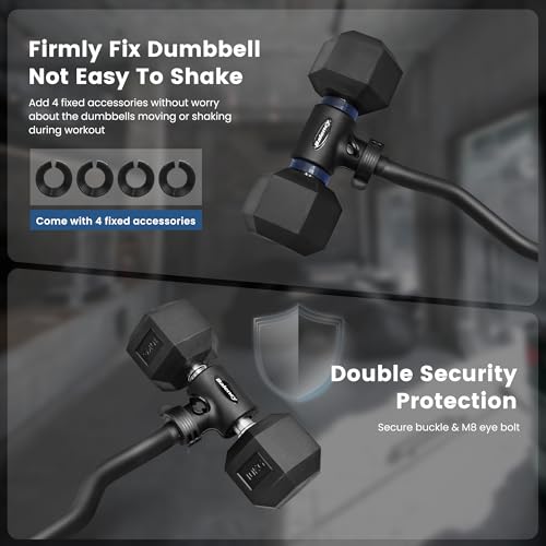 Dumbbell to Barbell Converter, Balency Dumbbell Barbell Converter Bar | Adjustable Weight Bar, Dumbbell Converter for Weightlifting(Straight and EZ Curl) - style: EZ Bar