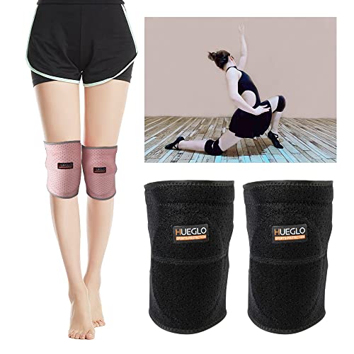 HUEGLO Dance Volleyball Knee Pads for Women,Soft Cushion for Work,Pink,M | Adult Soft Sponge Pads Prevents Floor Burns,Adjustable Breathable Velcro Straps for Secure Fit.Comfortable for Men Dance,Pole - color: Pink, size: Medium