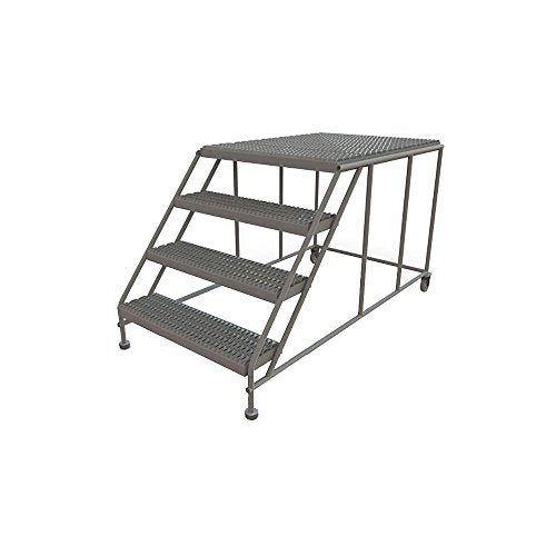 Tri-Arc WLWP043648 4-Step Forward Descent Mobile Steel Work Platform, 36-Inch x 48-Inch Platform - size: 36" x 48', style: 4-Step