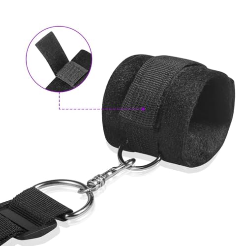 Sex Resistance Bands Bed Restraints for Ankles and Wrist Bar Straps for King Queen Sized Bed Under Bed Women Men Sex Sexy Fuzzy Handcuffs Hand Cuff Set for Adults Grownups Bedroom Bracelets Sweater