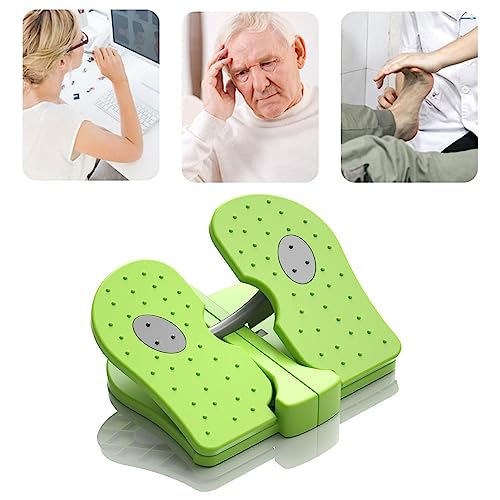 Mini Stepper Trainer, Reinforced Nylon Foot Stepper Exercise Machine Quiet Stair Stepper Foldable Leg Exerciser Peddle for Home Office - color: Green