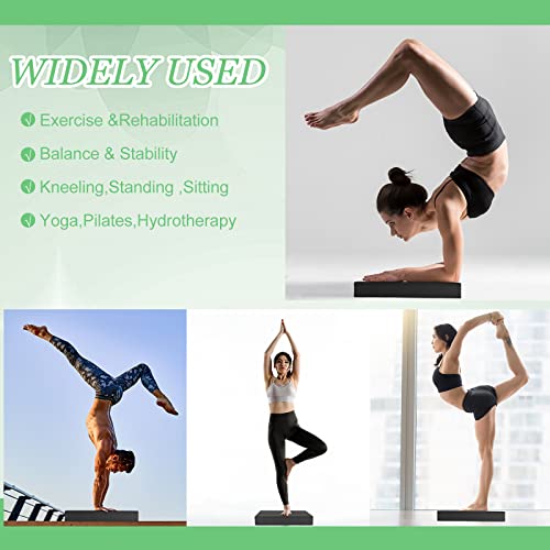 Hungdao 2 Pcs Balance Pad Thick Foam Yoga Core Training Exercise Pad for Adults Physical Therapy Fitness Stability Workout Knee Ankle Strength Training Home Work Floor - color: Black