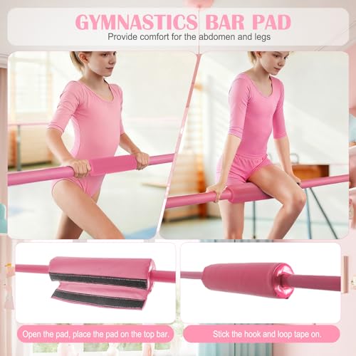 YEEGO DIRECT Gymnastics Bar for Girls Boys (A-G-E-S 3-10) with Rings, Folding Gymnastics Bars Horizontal Bar, Expandable for Home Training Gifts for Girls Boys - color: Pink