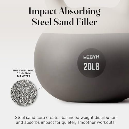 WeGym Soft Kettlebells with Cushioned Impact-Resistant Base and Anti-Slip, Wide-Grip Handle for Home Workouts, Weightlifting, and Full Body Strength Training - color: Sandstone, style: 15LB