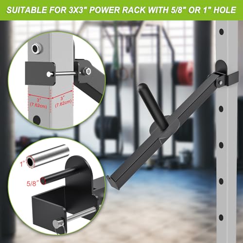 Kipika Power Rack Attachment for 5/8" & 1" Holes - Heavy Duty Home Gym Equipment for 2x2 or 3x3 Squat Rack, Adjustable and Easy to Install - color: For 3x3 Rack with 5/8 or 1 Hole + 1&2 Plates